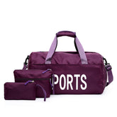 3-teiliges wasserdichtes Umhängetaschen-Set: Nass-Trocken-Trennung, Schuhfach, Fitness- & Yoga-Handtasche, Gepäcktasche